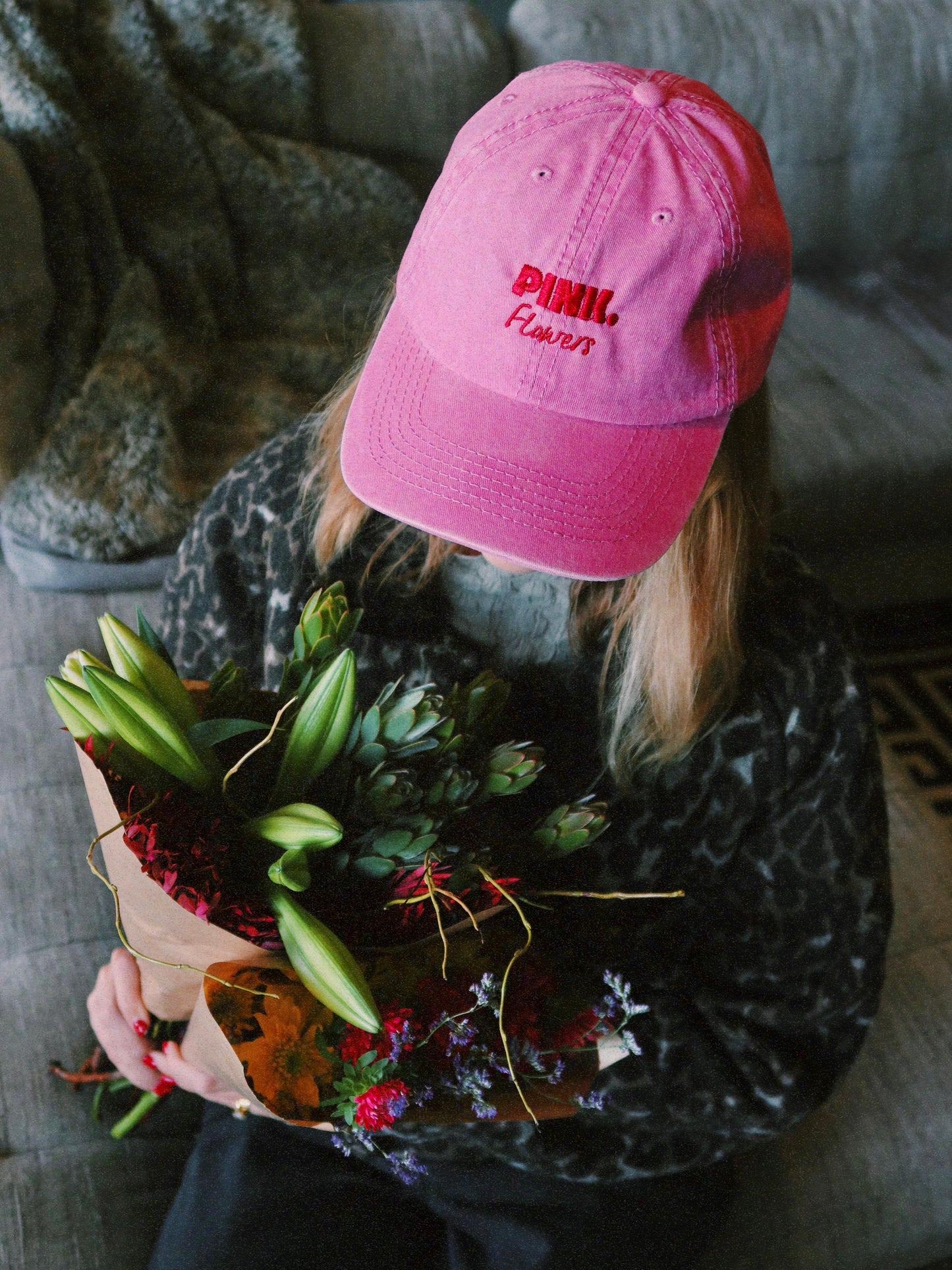 Pink.Flowers Cap