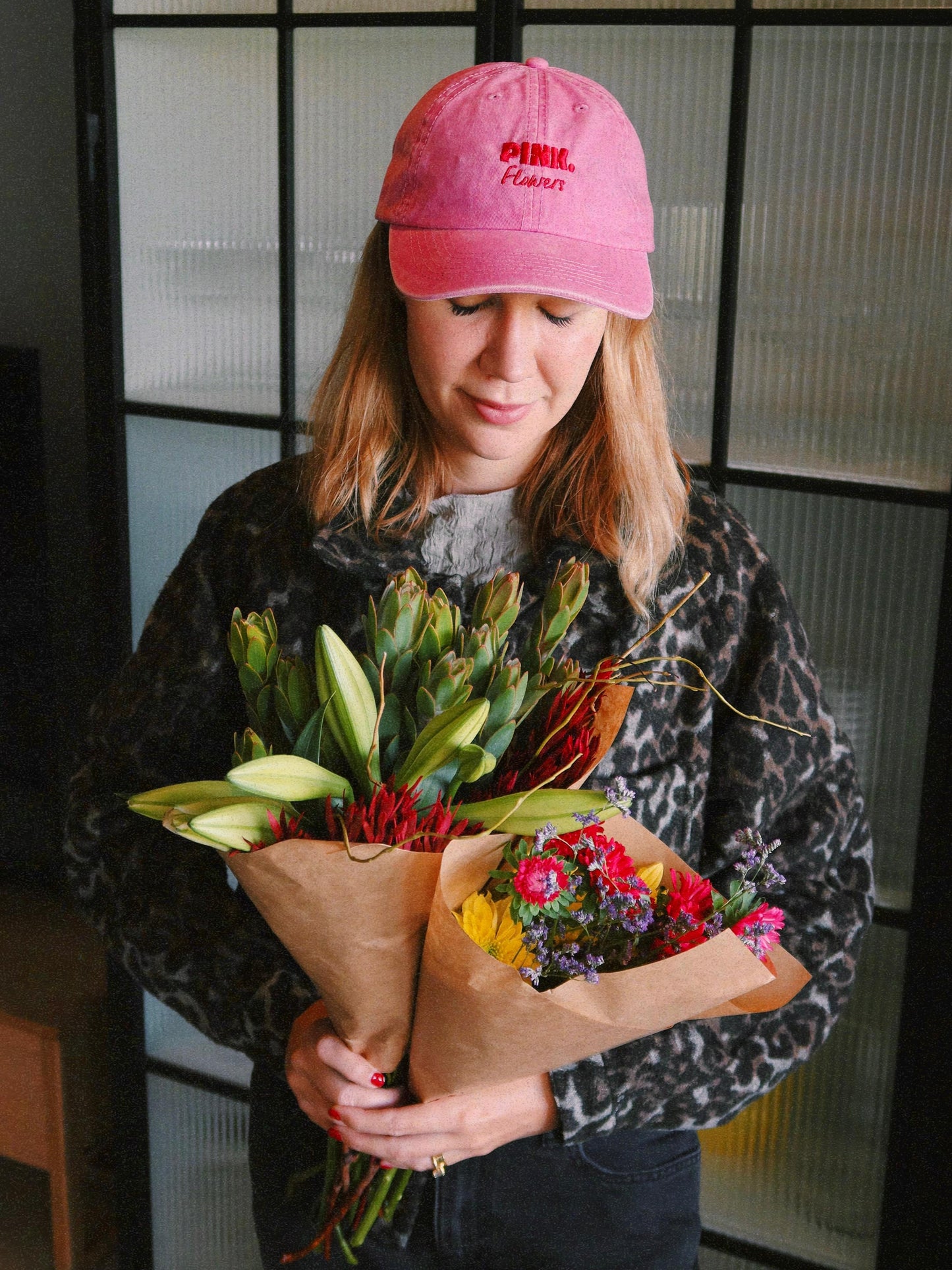 Pink.Flowers Cap